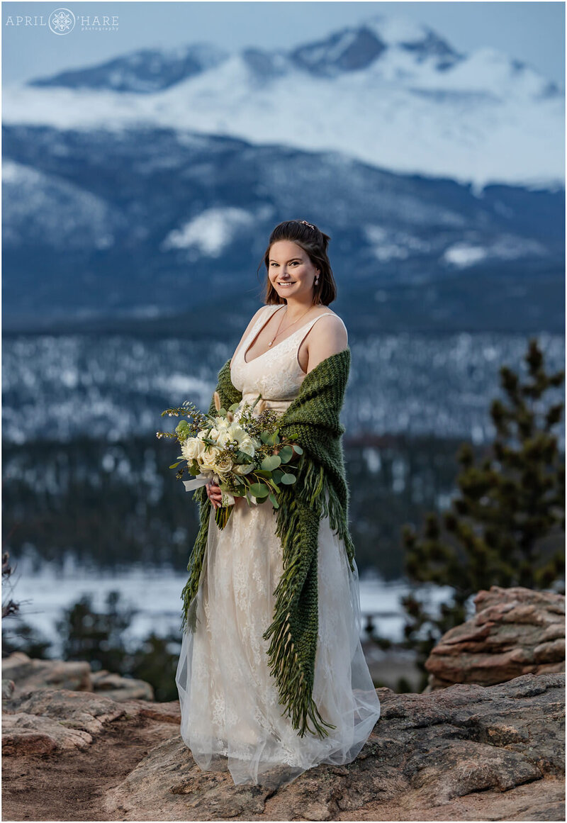 Bridal Portrait at 3M Curve in Estes Park RMNP