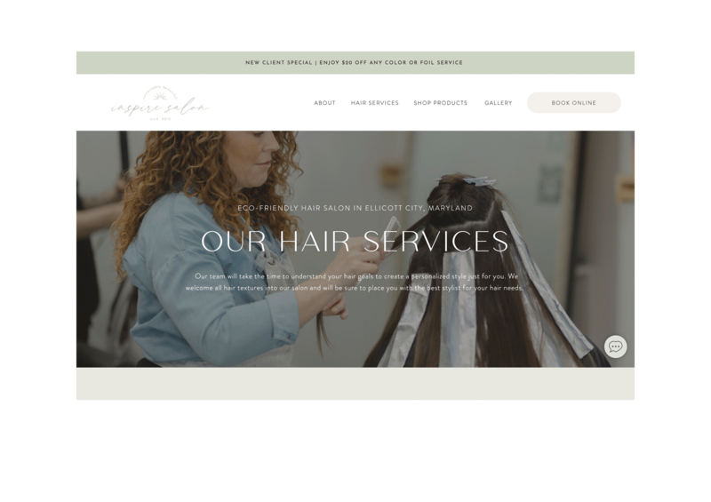 Custom Showit Website Design for Hair Salon