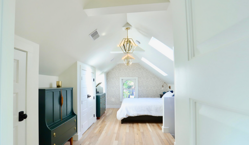 vaulted ceiling primary bedroom