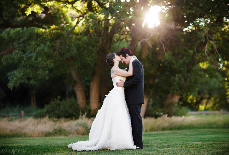 Pretty backlit summer wedding photo from Arrowhead Golf Club