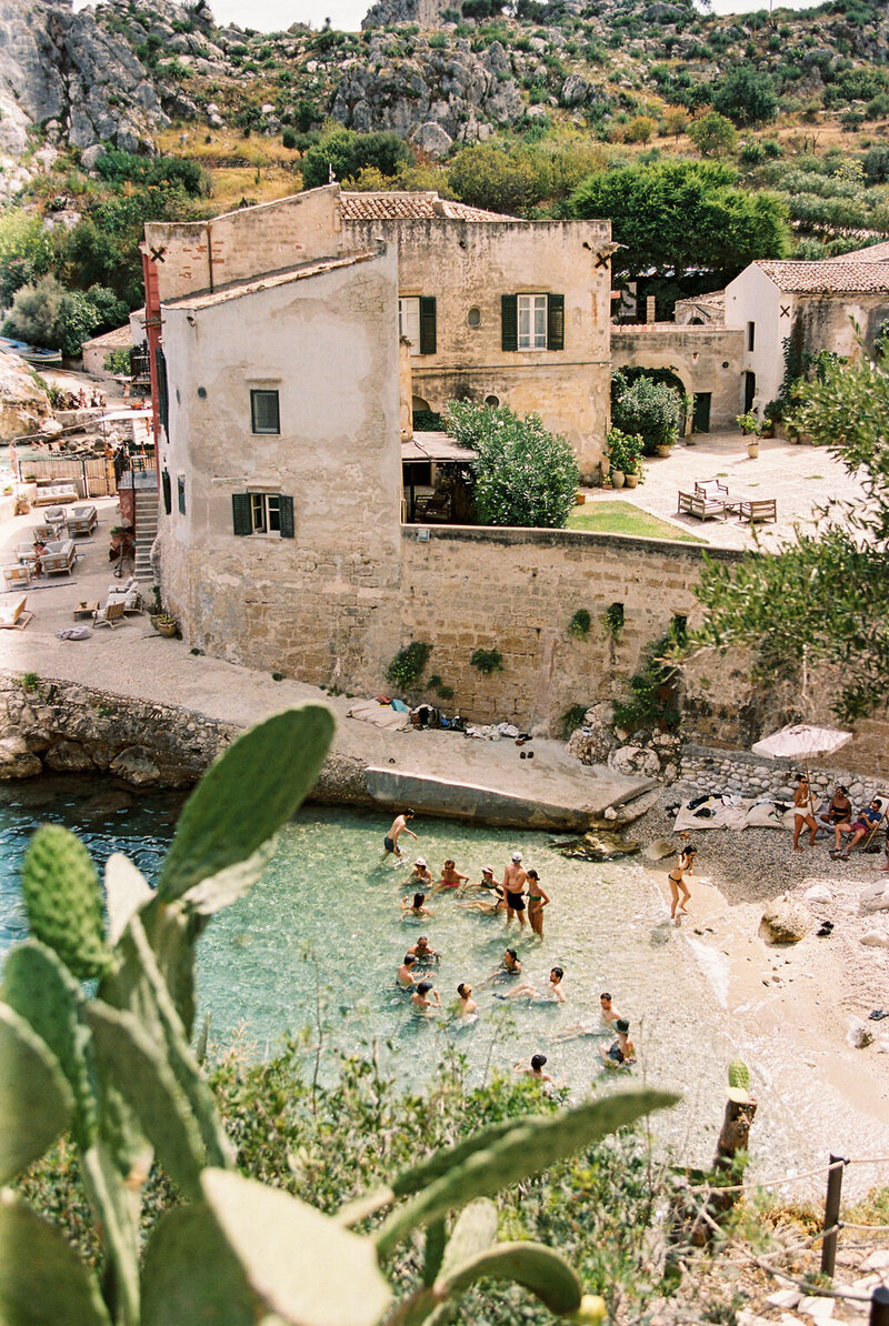 Aerial picture of a wedding at Borgo Bastia Creti