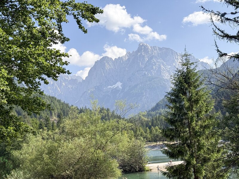 Julian Alps Slovenia Hotel Milka view of lake 