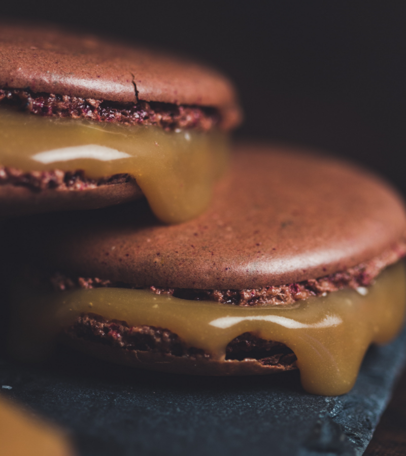 two macaroons stacked on top of each other
