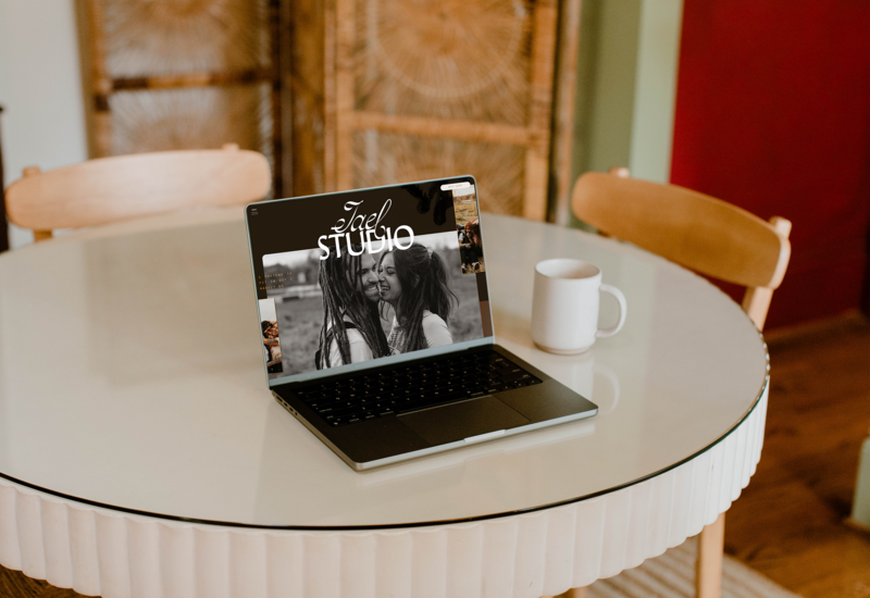 Laptop on table