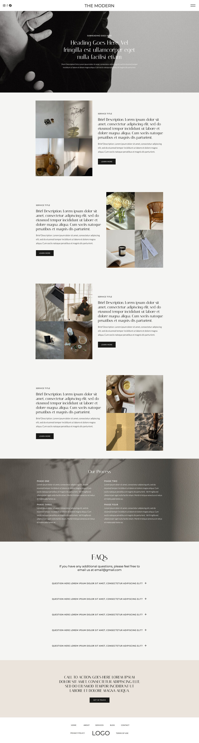 The Modern Showit Template About Page