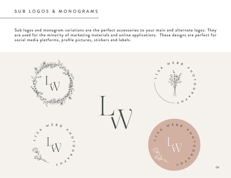 Lisa Webb Brand Identity Style Guide_Logo Variations