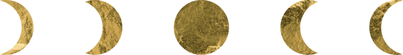 fünft verschiedene Mondphasen in Gold