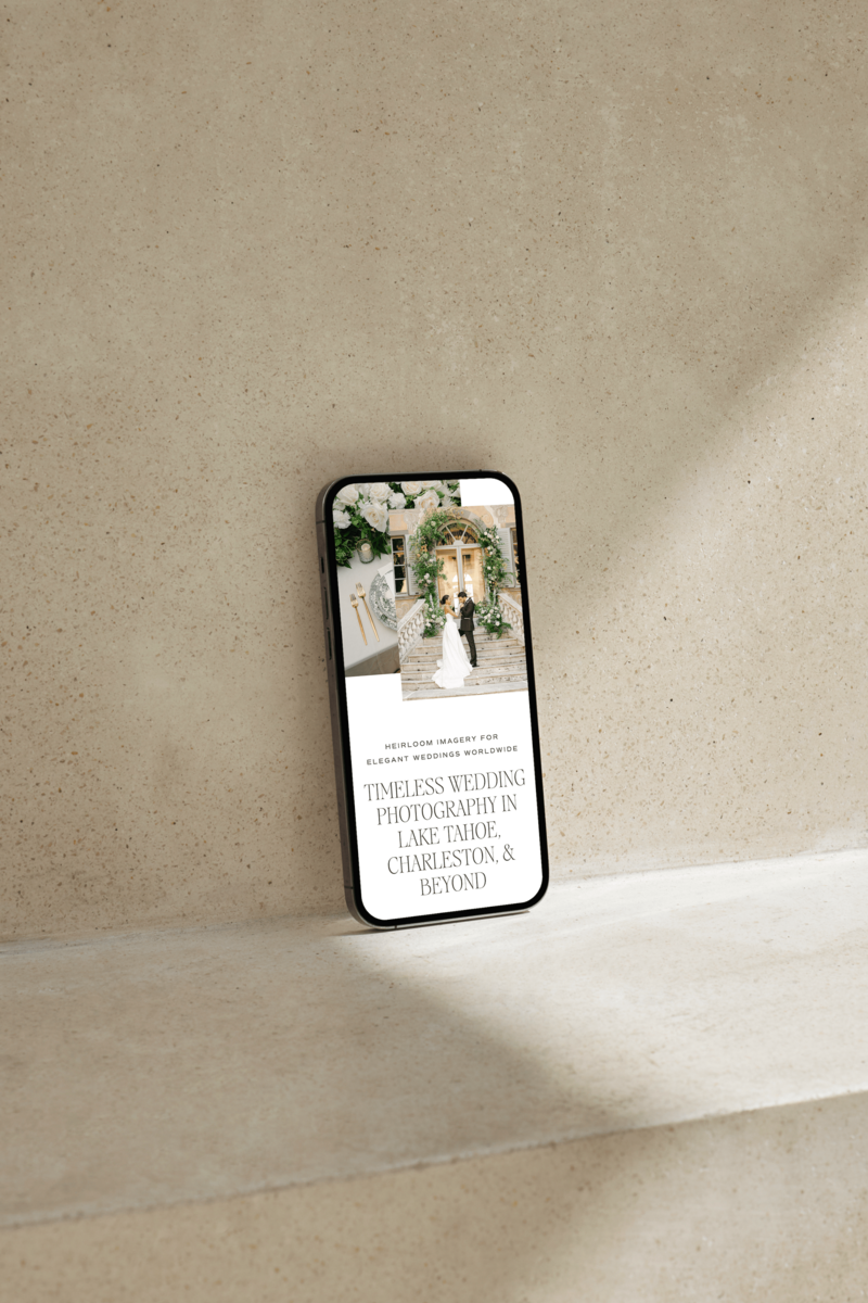 Three mobile devices are displayed side by side with a mockup website.