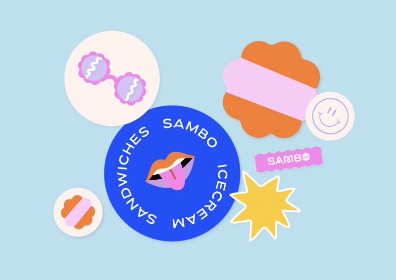 Fun and Iconic Stickers for Icecream Company Branding - Crystal Oliver Melbourne