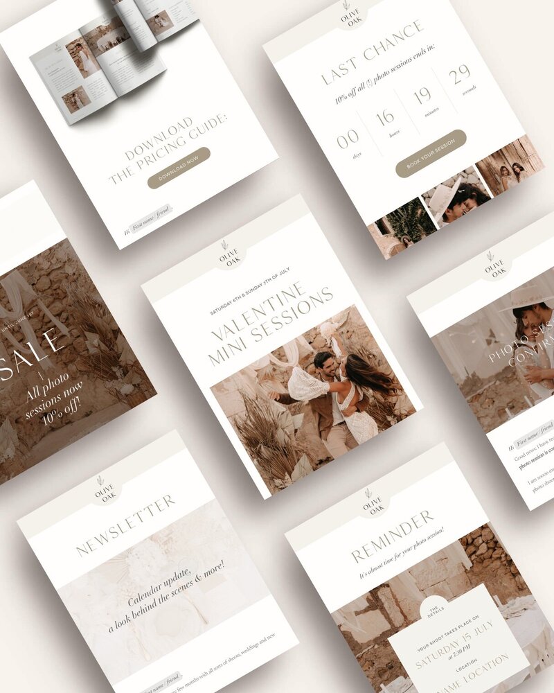 Elegant Flodesk templates for photographers Olive Oak 12
