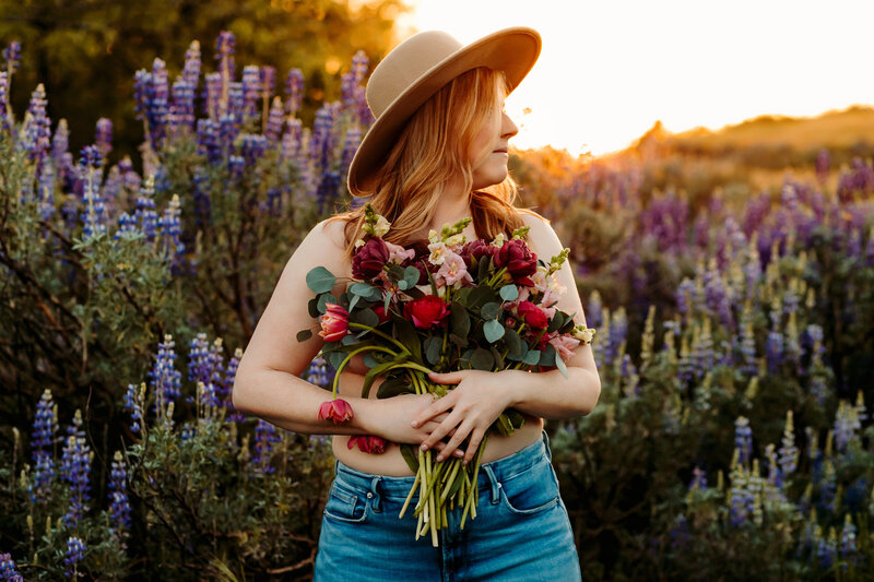 Oakdale CA Floral Boudoir Session