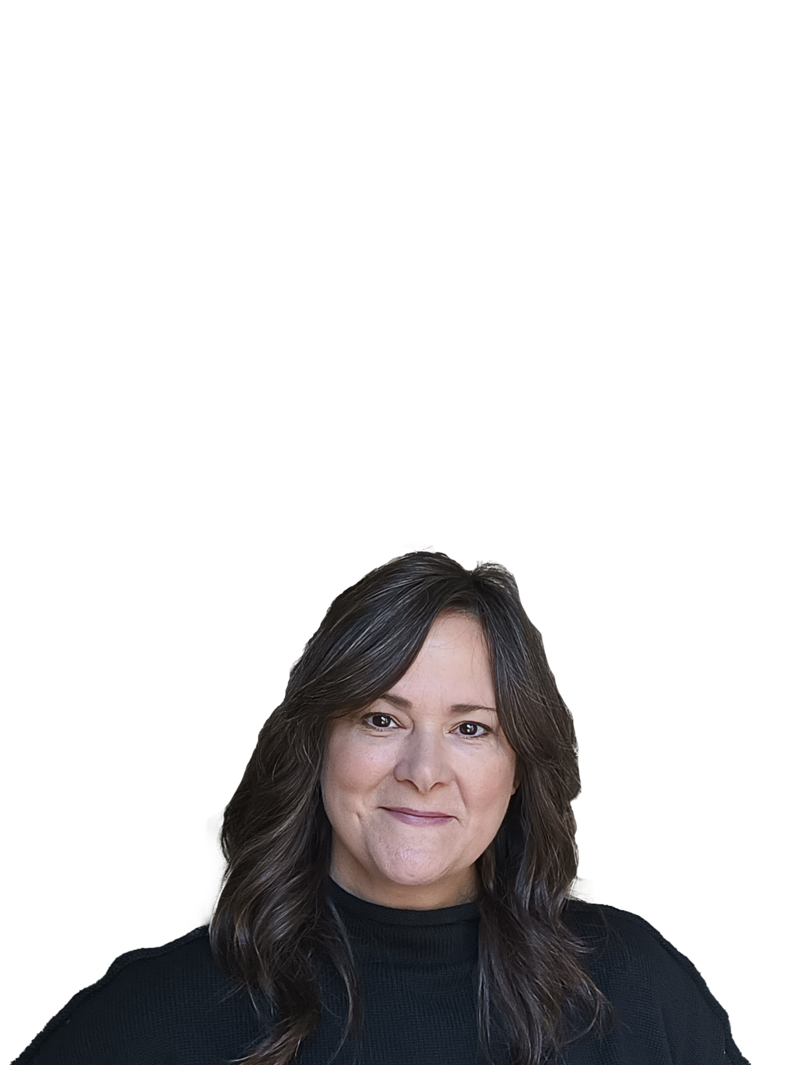 Cut out of heather the admin assistant against white background 