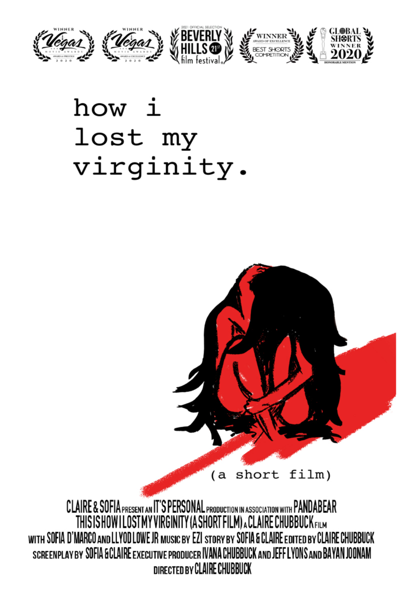 Film poster with the title 'HLIMV' in white, featuring awards laurels and credits on a dark background