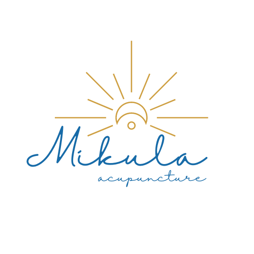 Logo of Mikula Acupuncture with raising moon