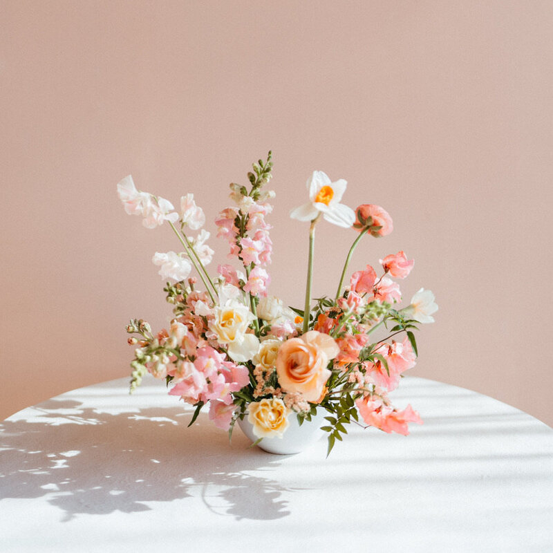 Flowers on a white table