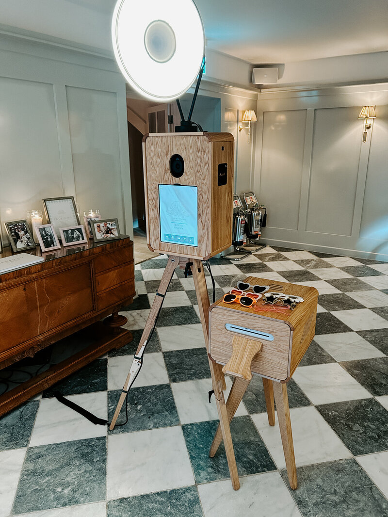 Mad Hat Photo Booth setup for weddings or corporate events, with premium features, for luxury events at Kin House venue 