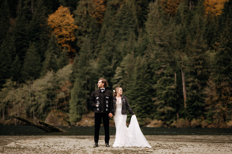 Bride and groom on a grounded adventure package