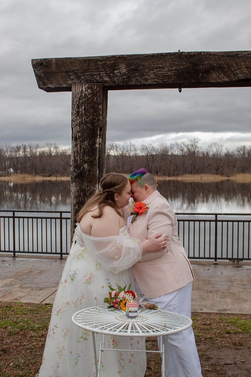 A queer couple's winter elopement in Middletown, Connecticut.