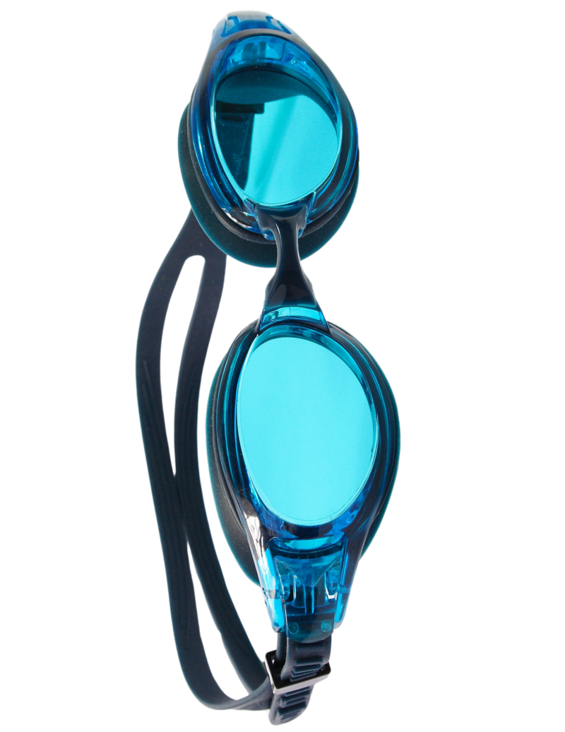 pair of black and blue goggles used by the Best pool cleaning company in Chesapeake VA