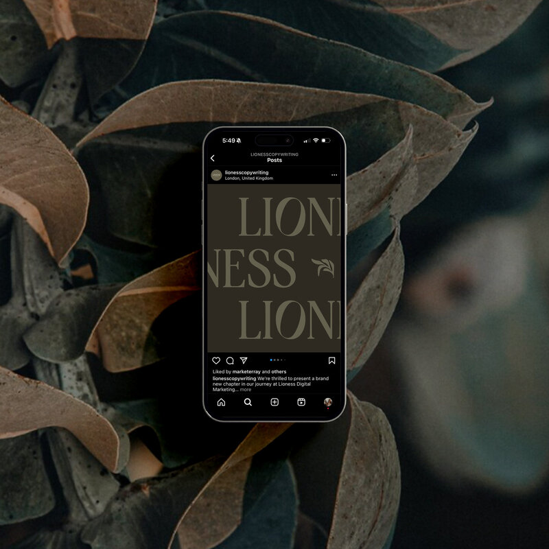 Custom branded social media post mockup for copywriter