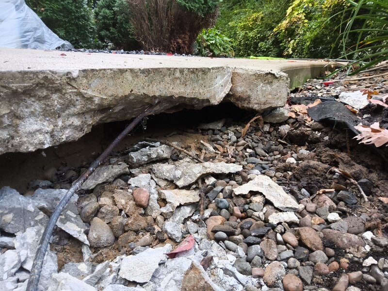 Before: old concrete driveway tear-out in Middlebury, IN