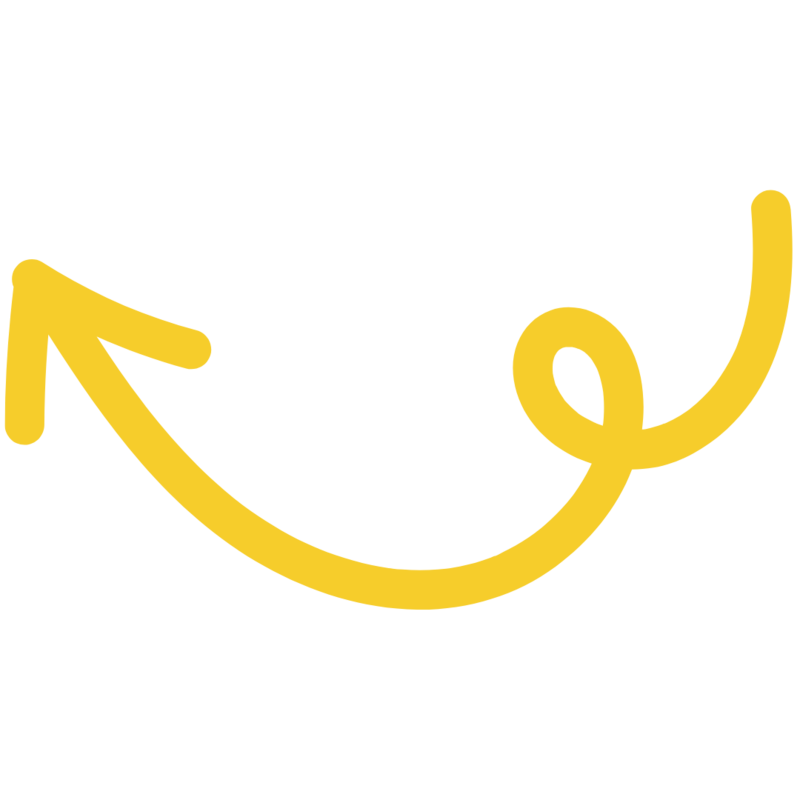 Curly arrow pointing from "Inquiries" header to the contact fill out form.