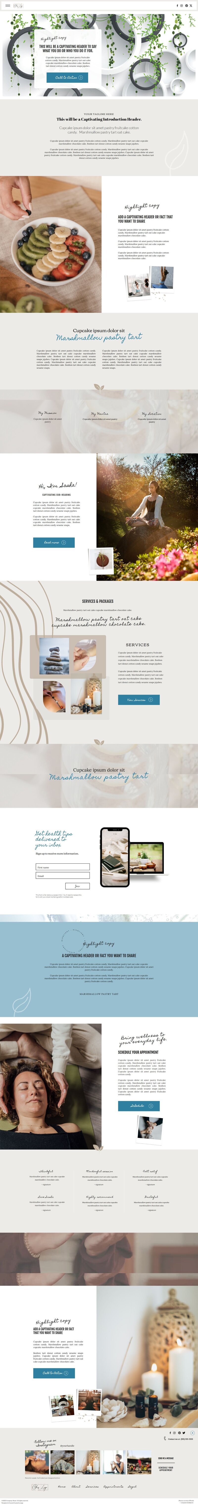 Website template for health and wellness, functional medicine, coach, and chiropractor. 