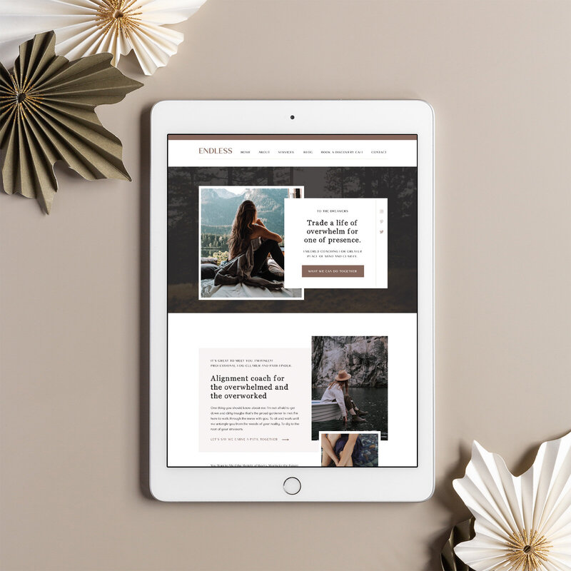 Website template on ipad