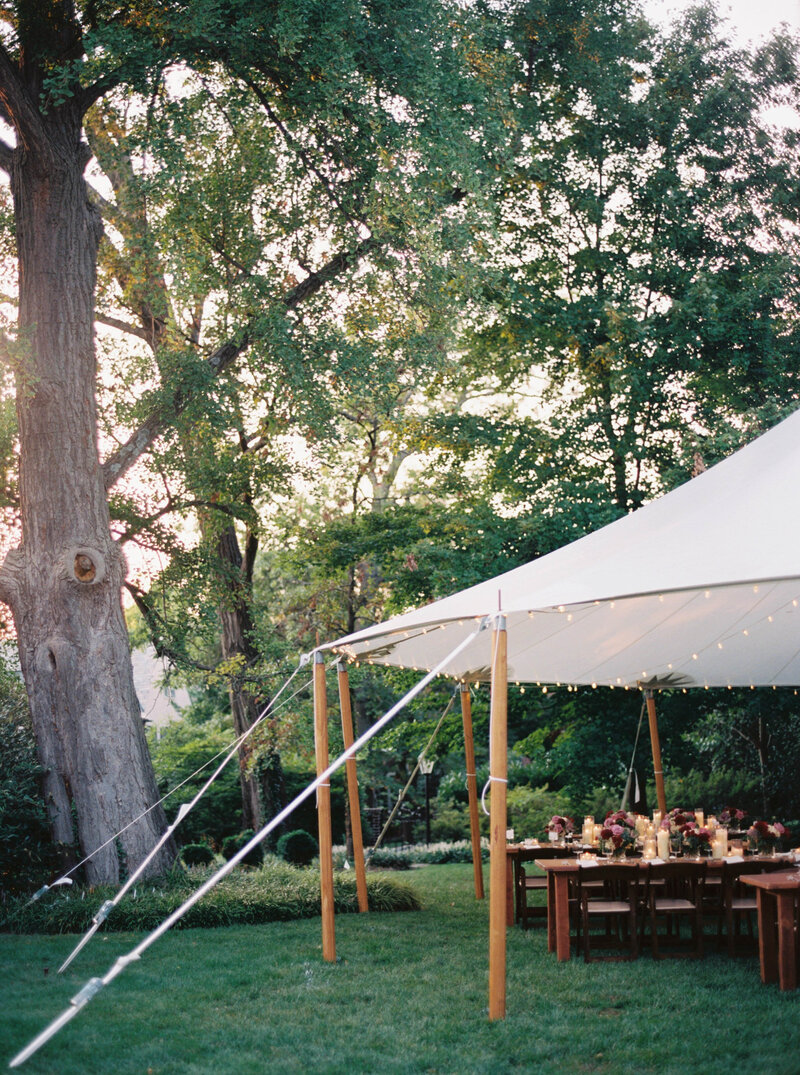Wedding tables at garden venue