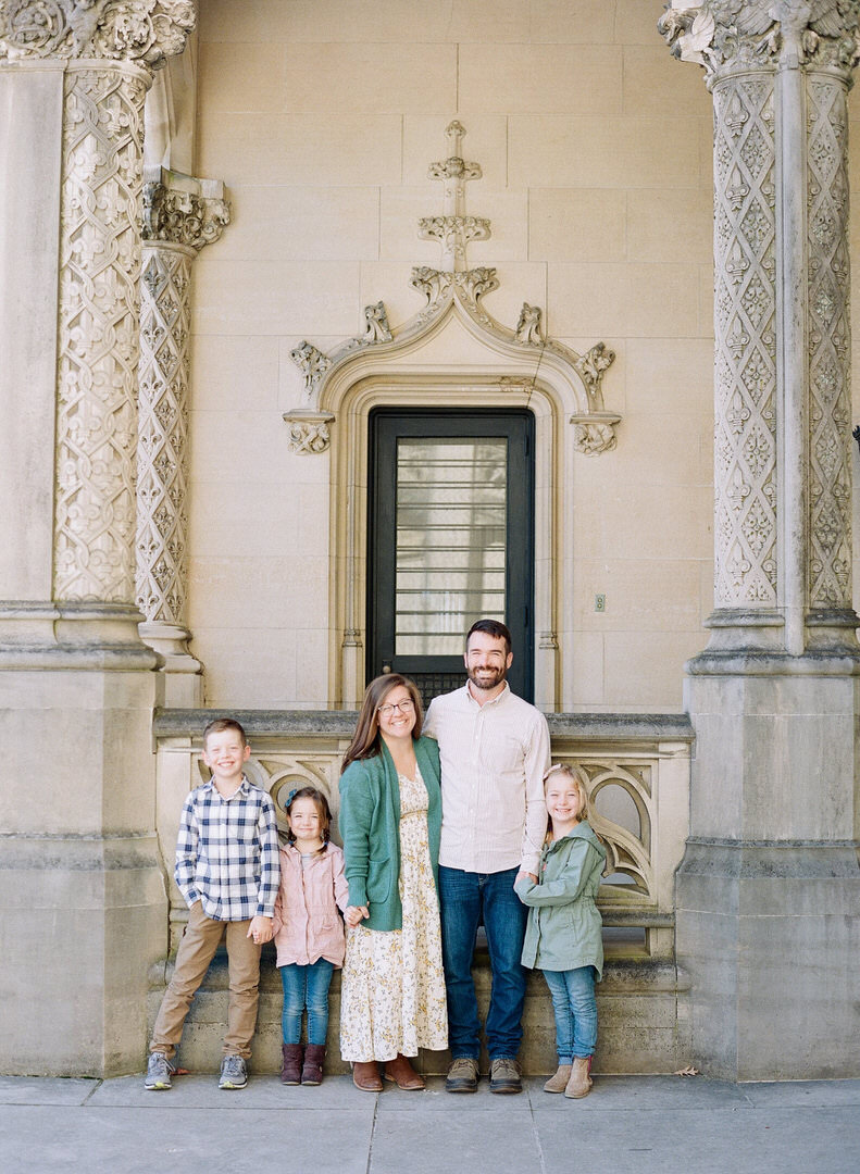 Harry and Tanya McSween with their Family at Biltmore Estate in Asheville North Carolina