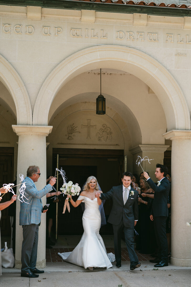 Bride walking down the aisle for first look reveal with Groom
