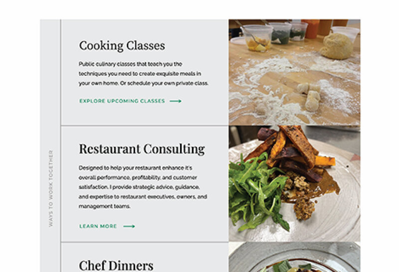 Semi Custom Website Design for Culinary Educator The Kitchen Technique-04
