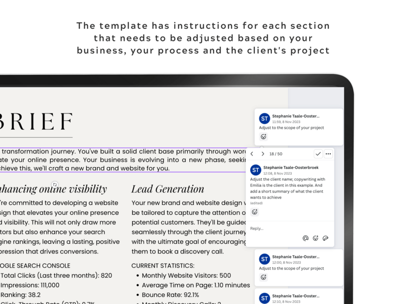 Welcome Guide Template for Designers -  Product Images - Checkboxes for progress by The Streamlined Creative by Stephanie Taale - Business Coach, Client Experience and Systems Strategist for brand and website designers