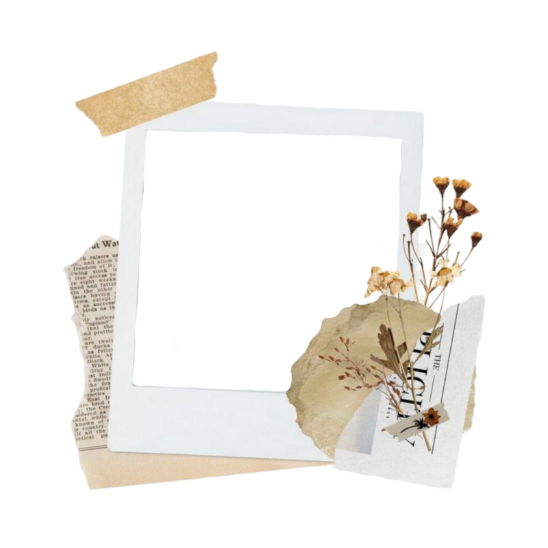 polaroid frame with dried florals