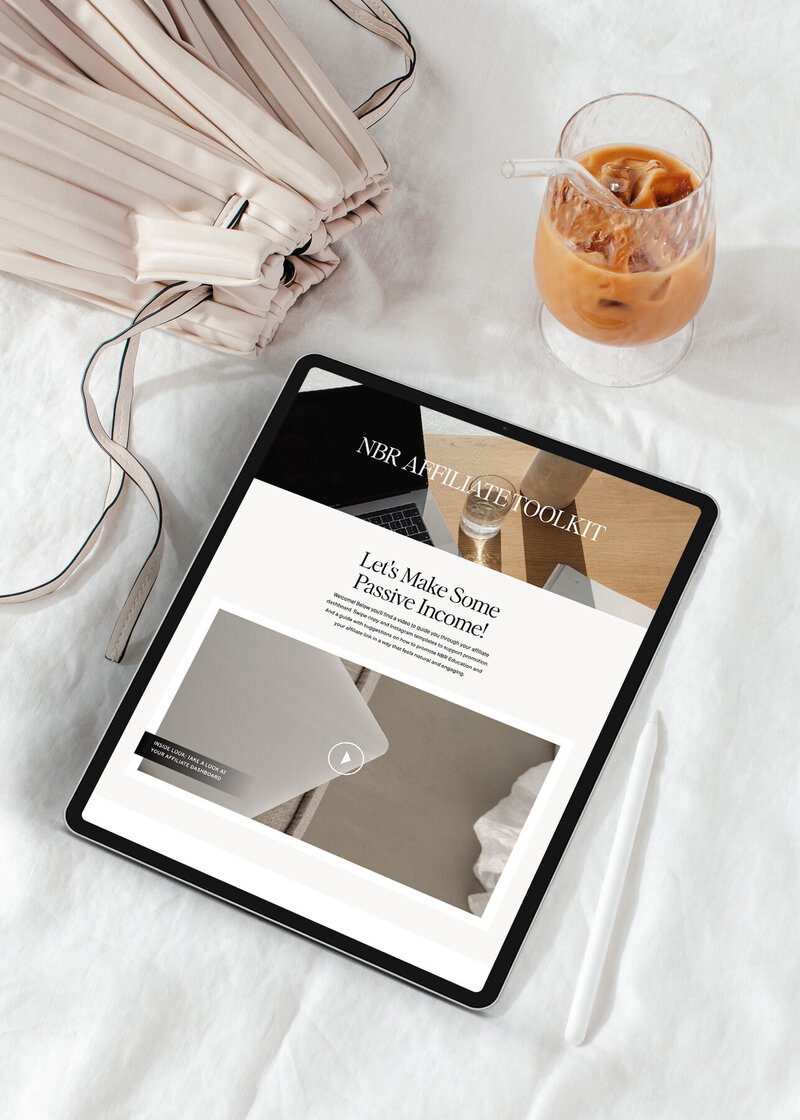 Iced Coffee and Ipad on the NBR Affiliate toolkit page