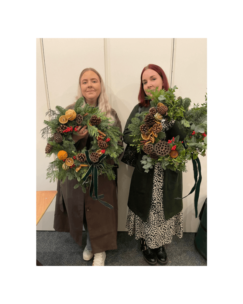 ladies at wreath workshop in birmingham