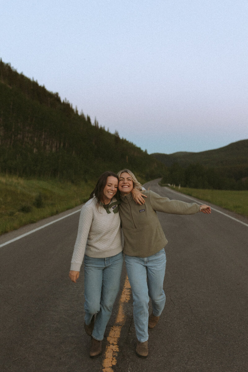 Two elopement photographers in Banff National Park