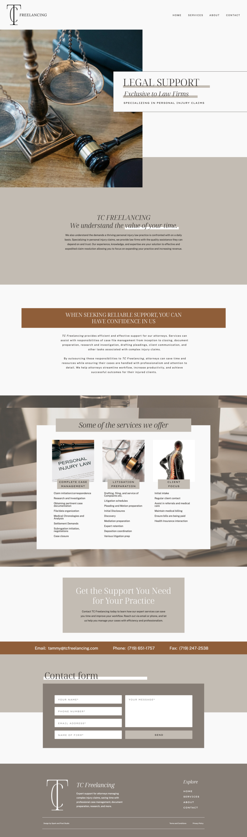 Discover a sleek and professional Showit website tailored for a paralegal service. The design emphasizes trust, clarity, and accessibility, making it easy for clients to navigate legal services.