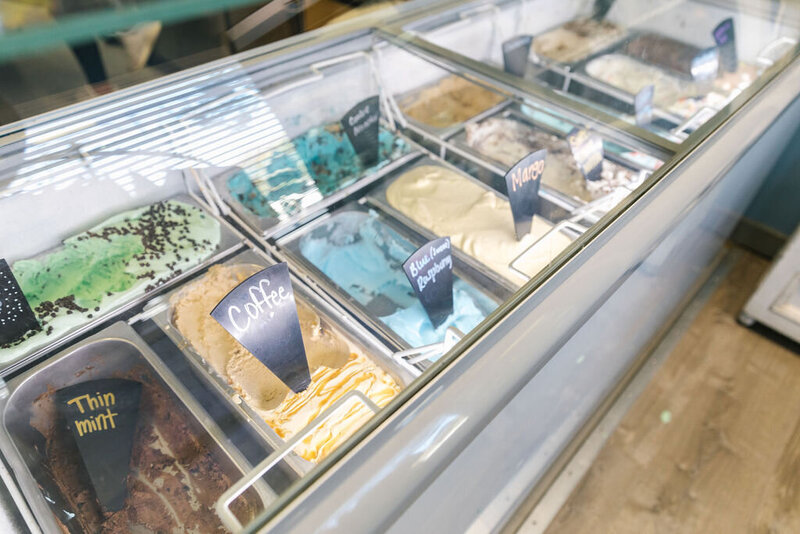 ice cream case in shop