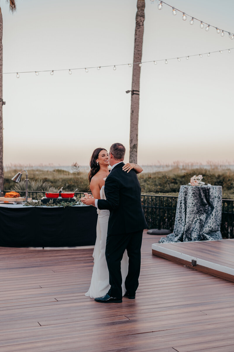 bride and groom first dance at westin hilton head