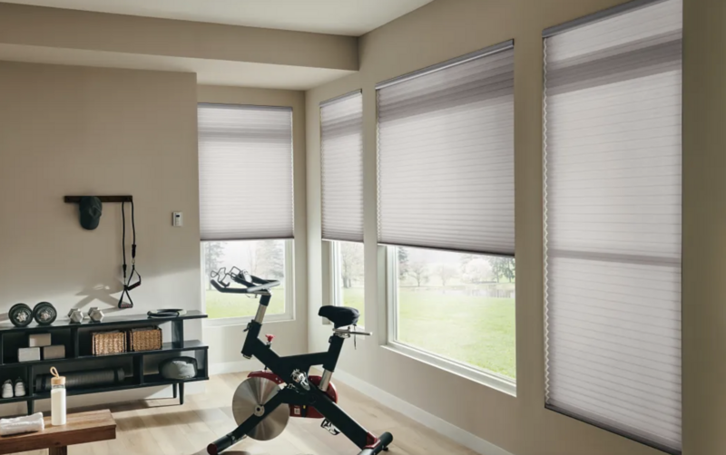 Custom shades in home gym