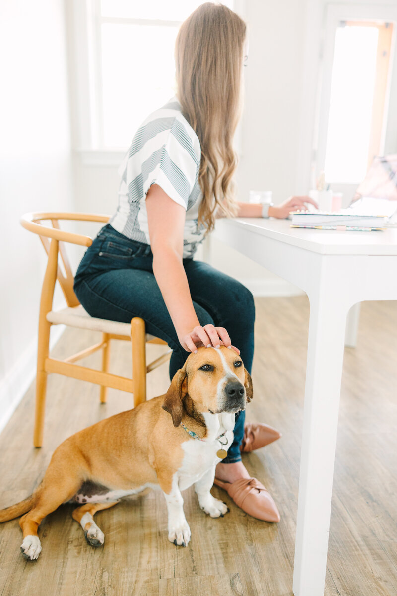 Artist sketches plan for a piece during brand portraits photographed by Baltimore Branding Photographer Cait Kramer