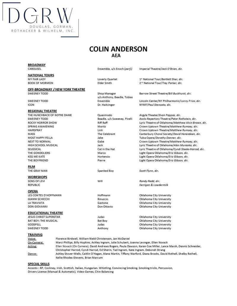 COLIN ANDERSON (Opera)