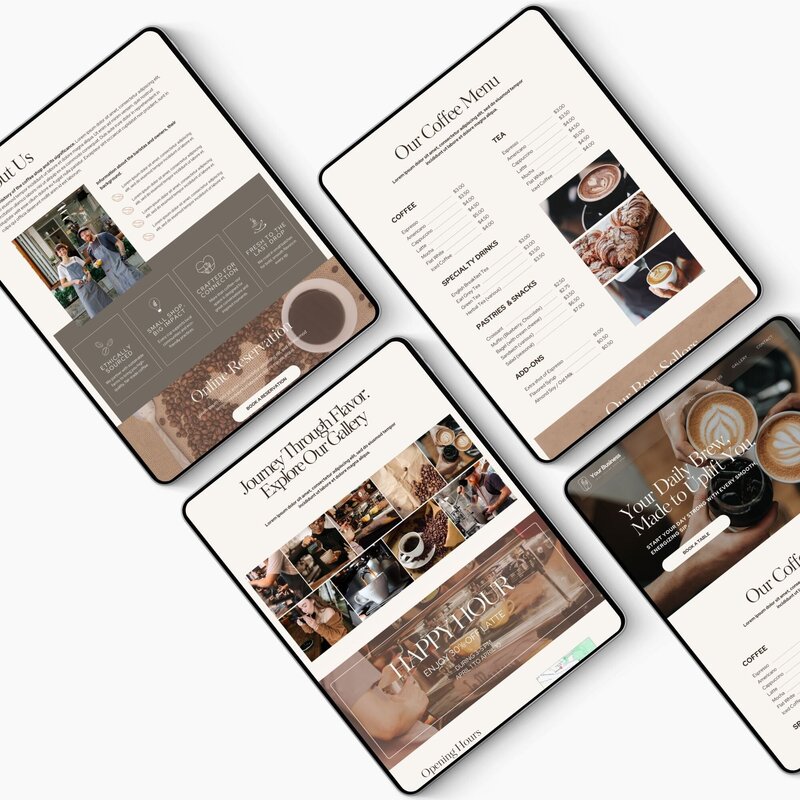 canva website template for coffee shop4