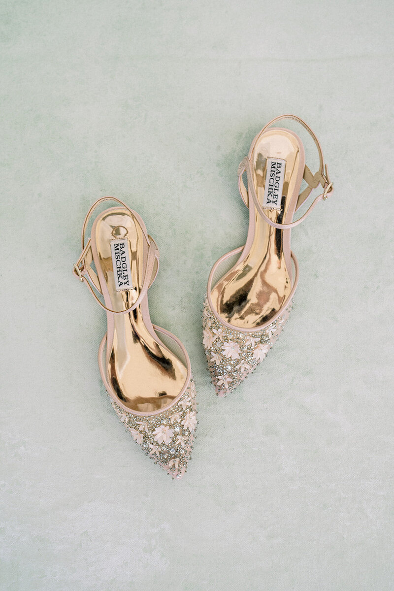 Gold Embellished Bridal Heels at The Fairmont San Francisco