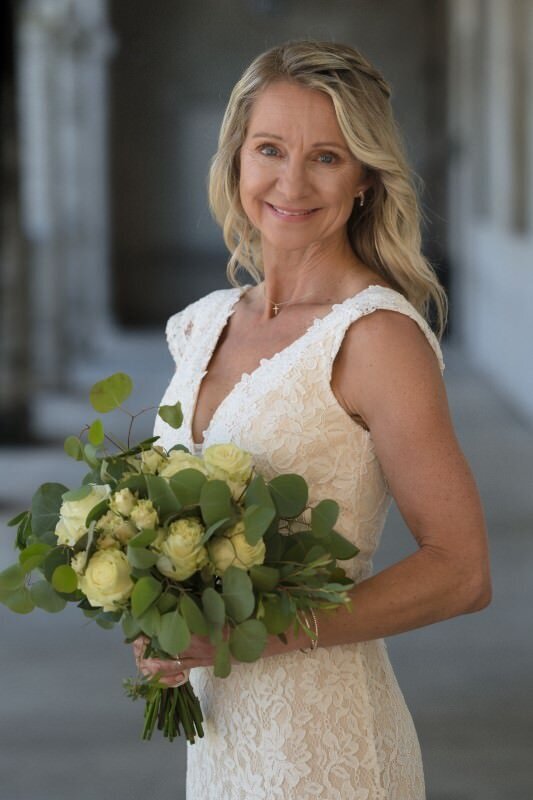 Bridal elegance with a bouquet
