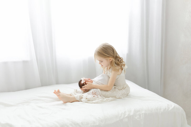 South Tampa newborn session in elegant natural light studio