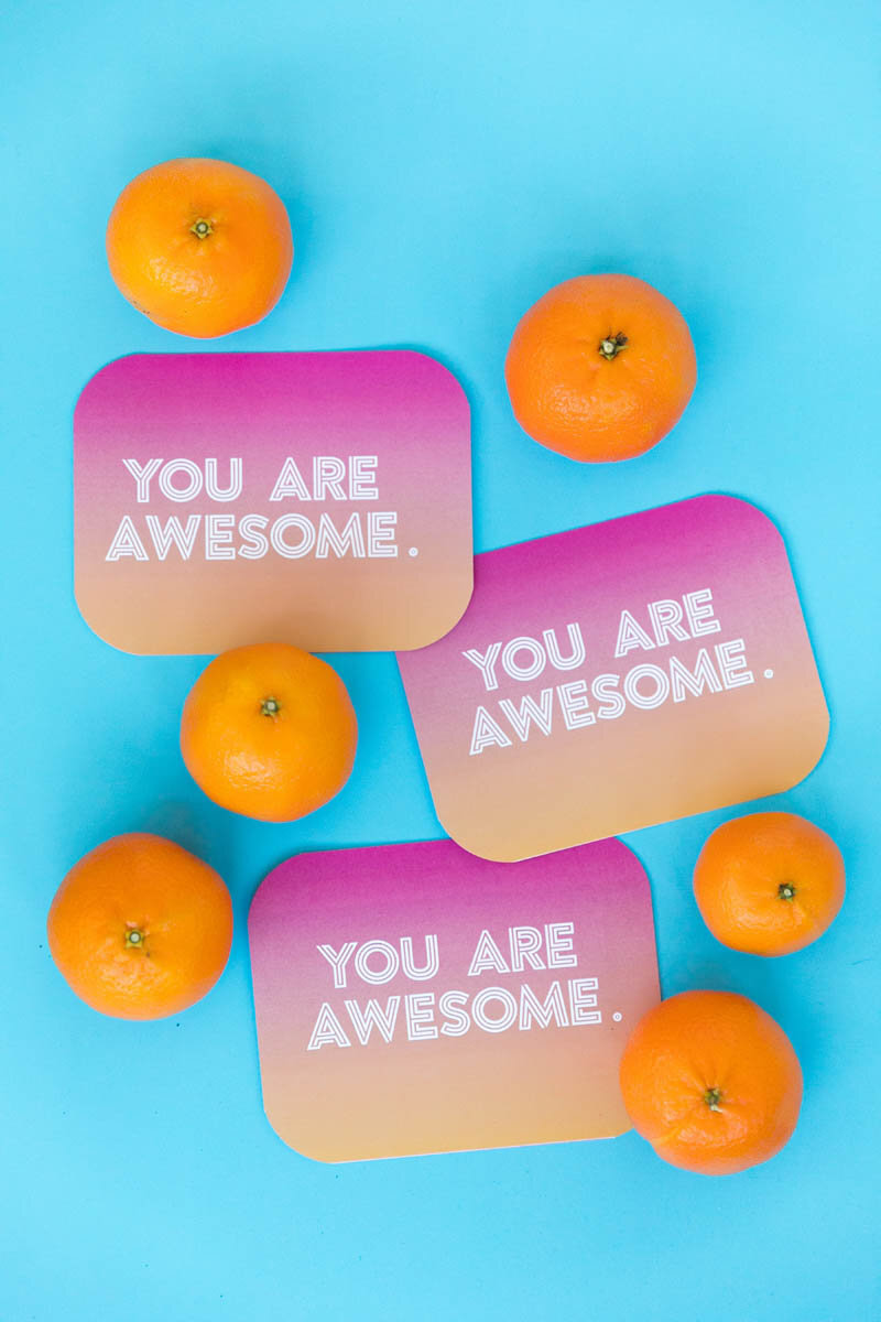you are awesome cards with cuties