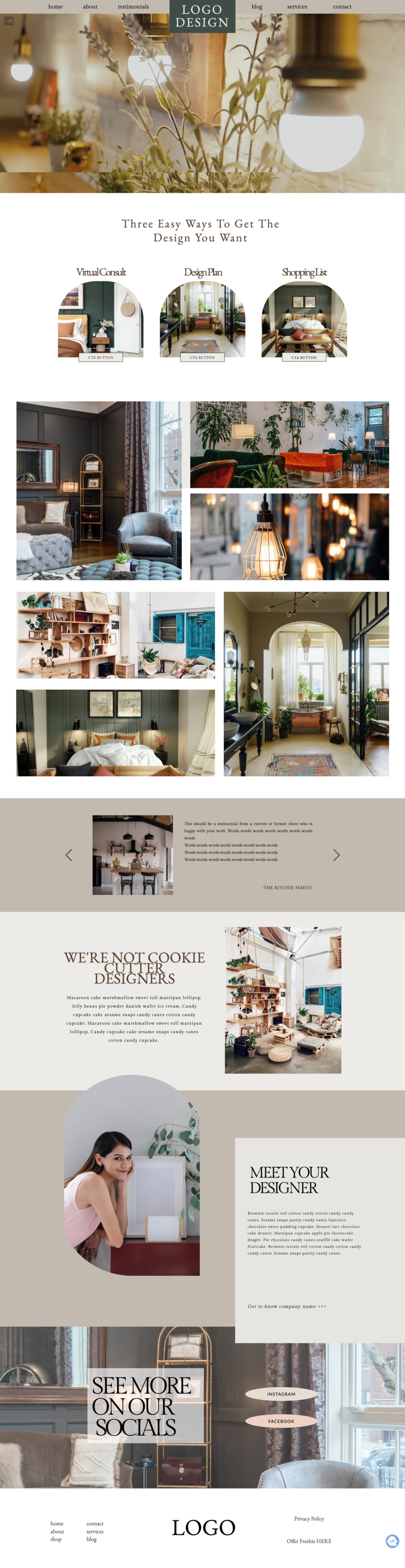 Sophisticated One Showit WebsiteTemplate