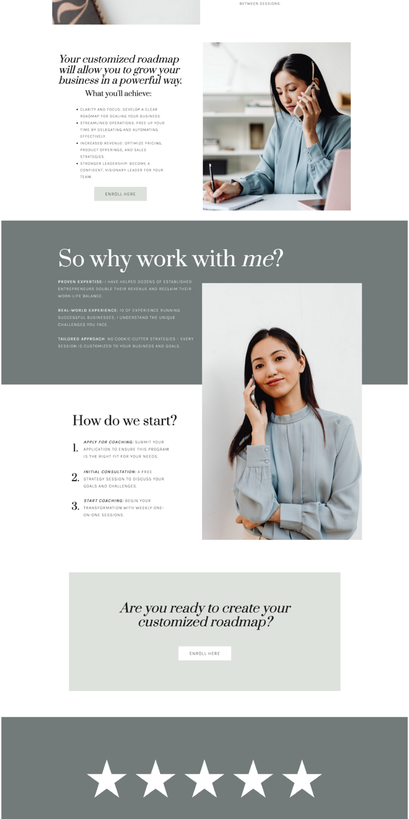 The Elise Template Business Coach Website Template is the perfect website for business coaches, entrepreneur coaches, lifestyle coaches and other service providers. Includes blog pages, and sales pages to showcase all of your services.
